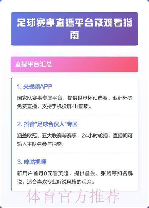 哪些平台可以免费观看世界杯直播?完整平台清单整理 哪些平台可以免费观看世界杯直播?完整平台清单整理